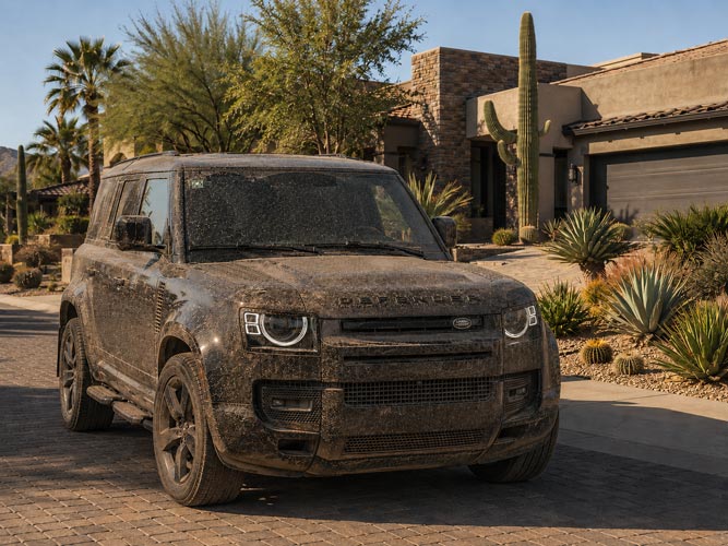Dirty Range-Rover before professional detailing
